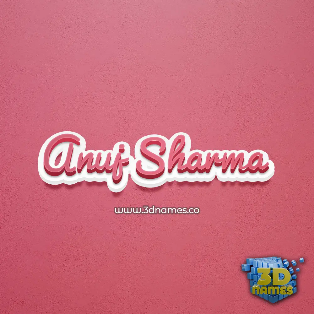 anuj sharma in Red Scribble style - 3D name wallpaper