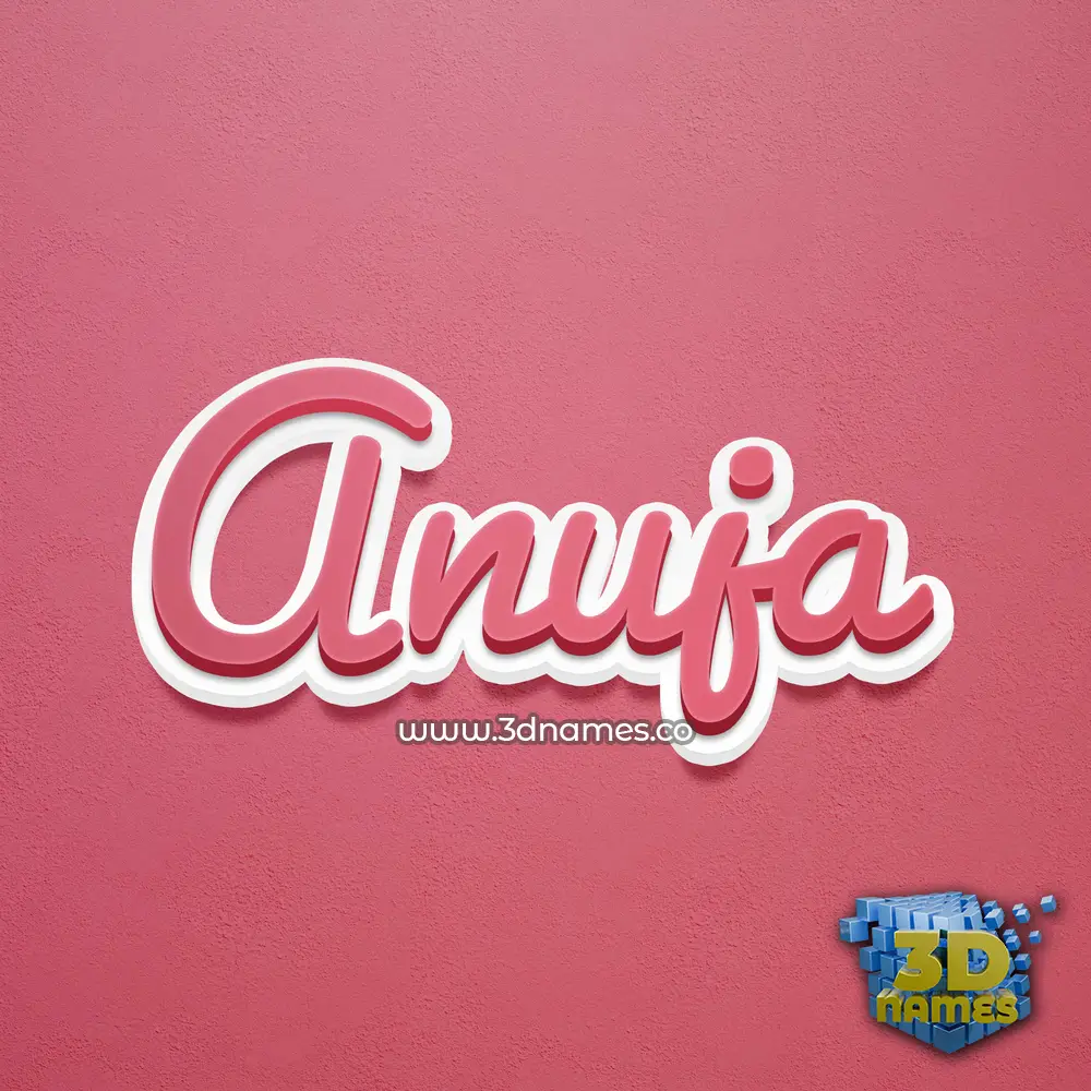 anuja in Red Scribble style - 3D name wallpaper