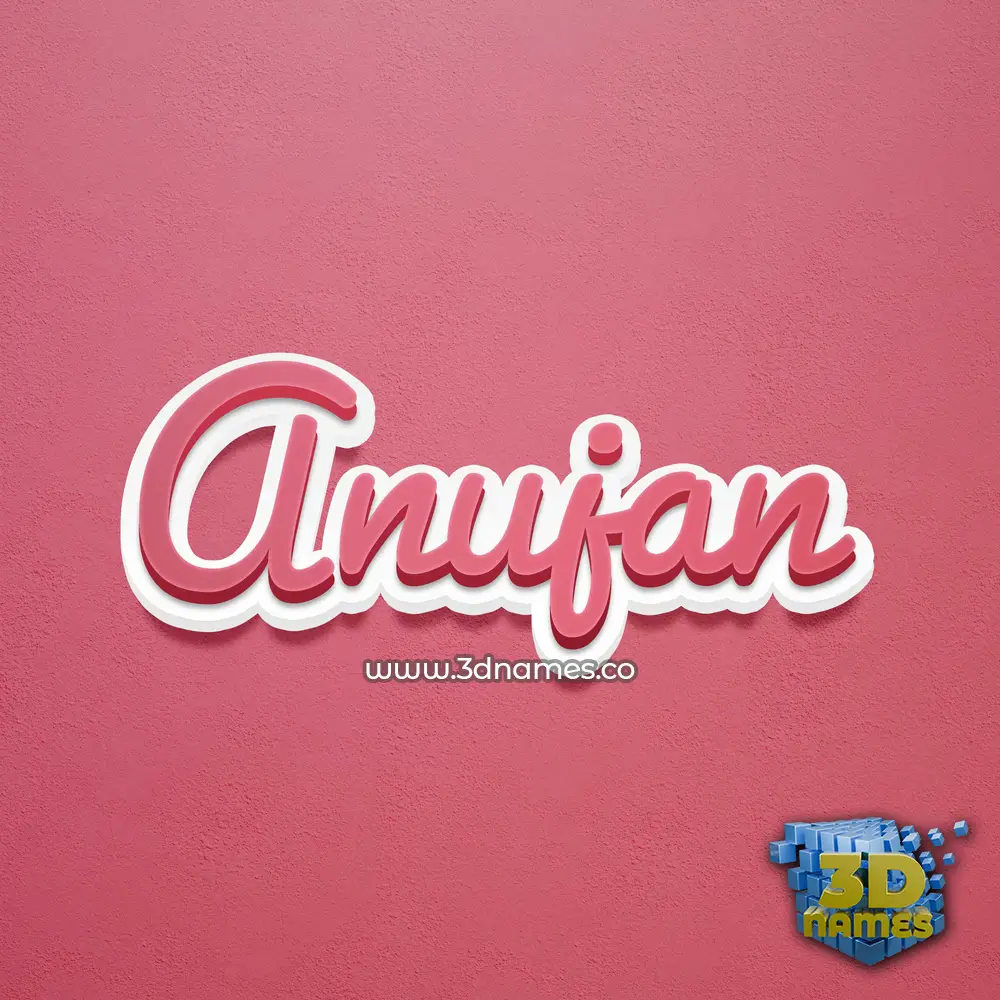 anujan in Red Scribble style - 3D name wallpaper