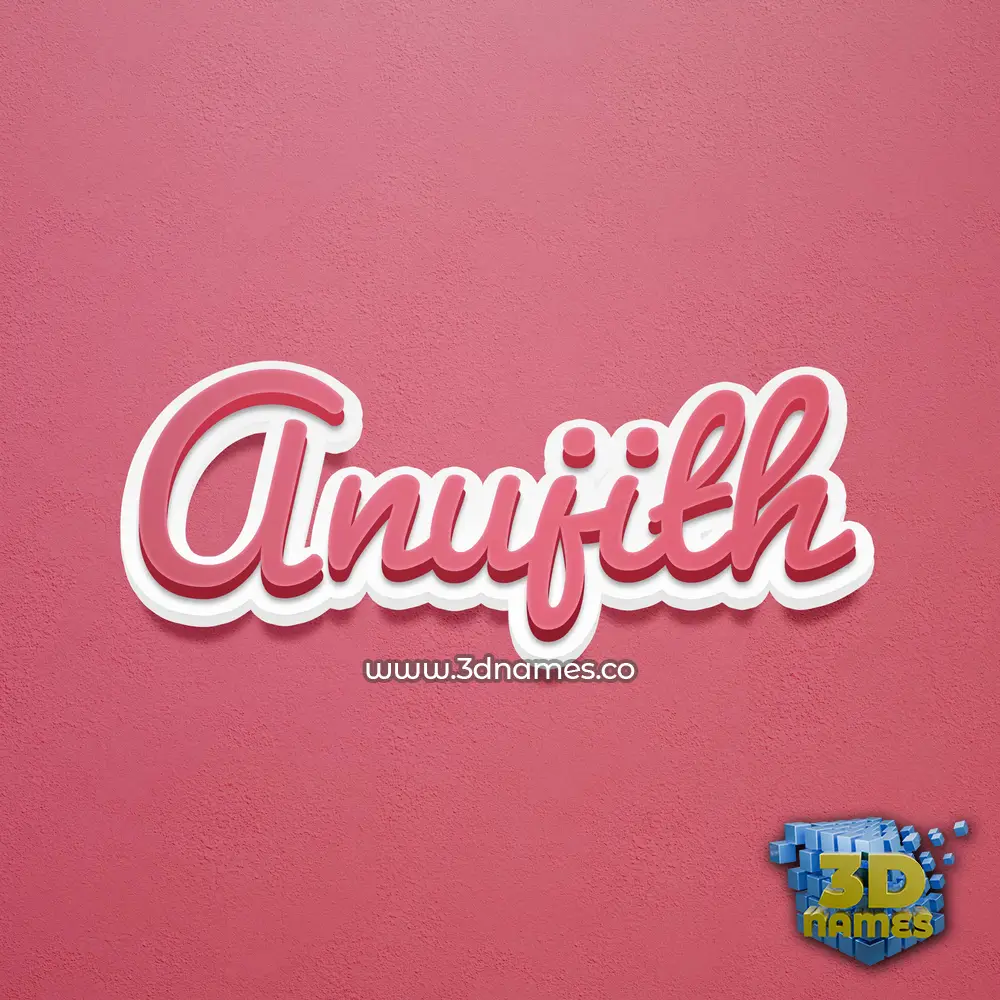 anujith in Red Scribble style - 3D name wallpaper