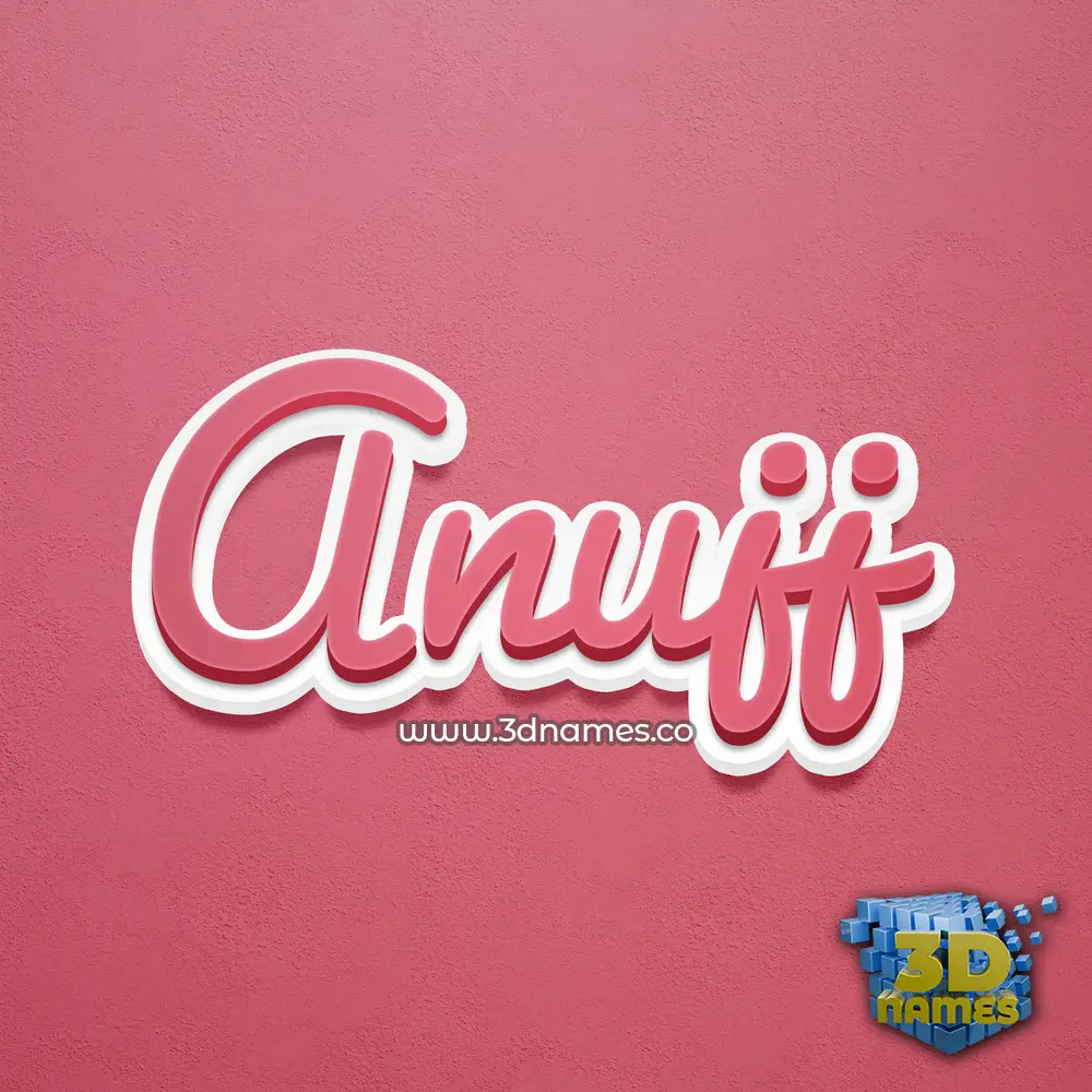 anujj in Red Scribble style - 3D name wallpaper