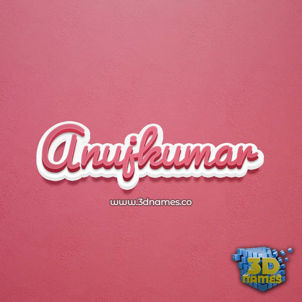anujkumar in Red Scribble style - 3D name wallpaper