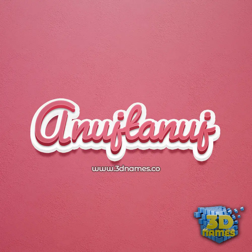 anujtanuj in Red Scribble style - 3D name wallpaper
