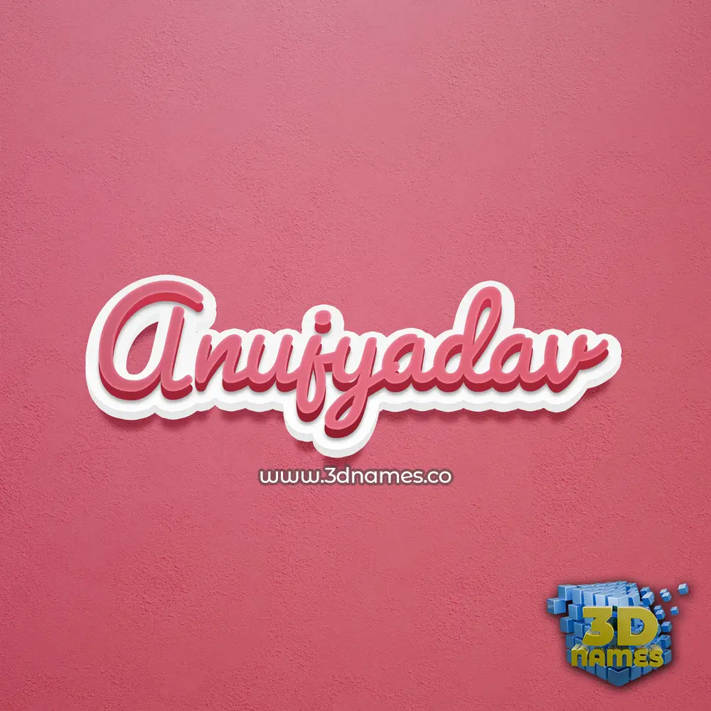 anujyadav in Red Scribble style - 3D name wallpaper