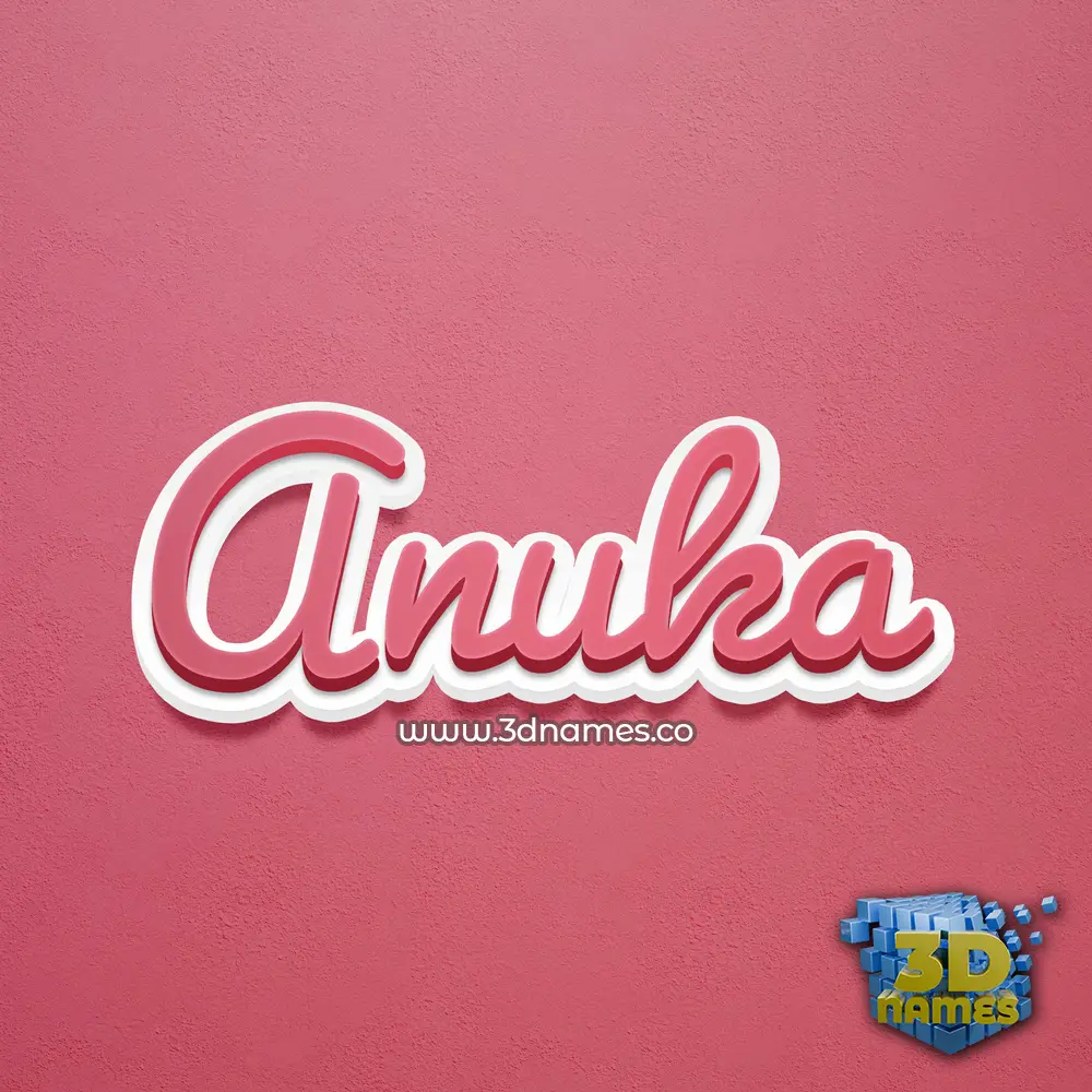 anuka in Red Scribble style - 3D name wallpaper