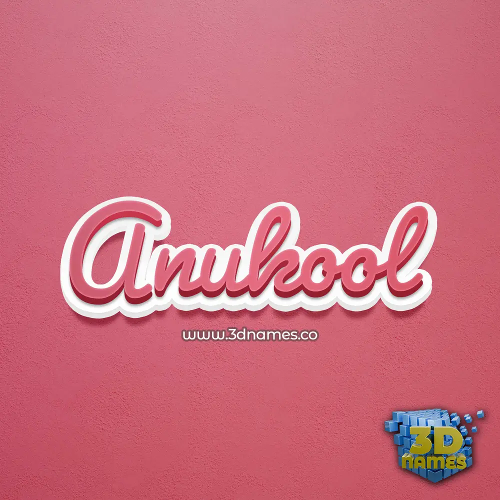 anukool in Red Scribble style - 3D name wallpaper
