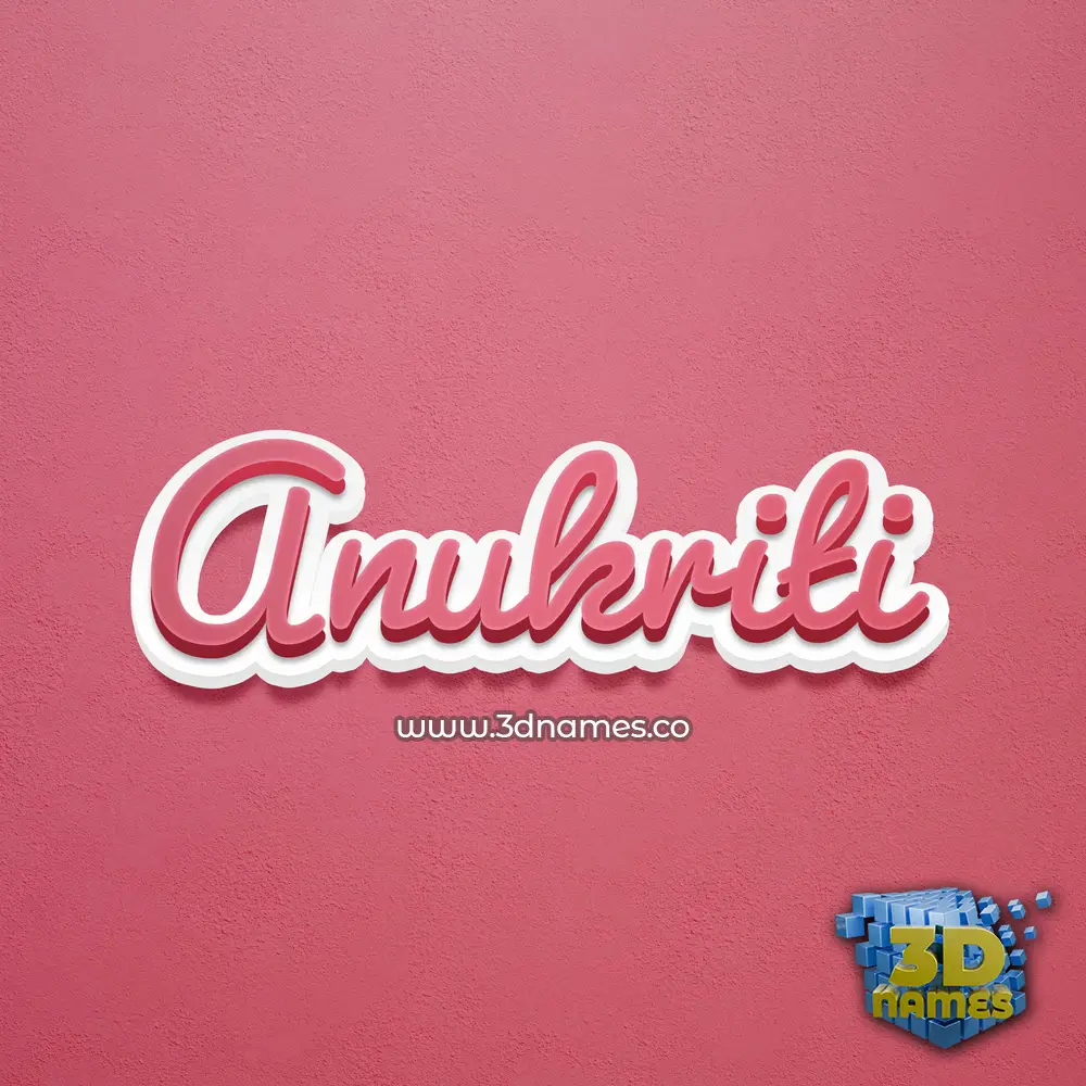 anukriti in Red Scribble style - 3D name wallpaper