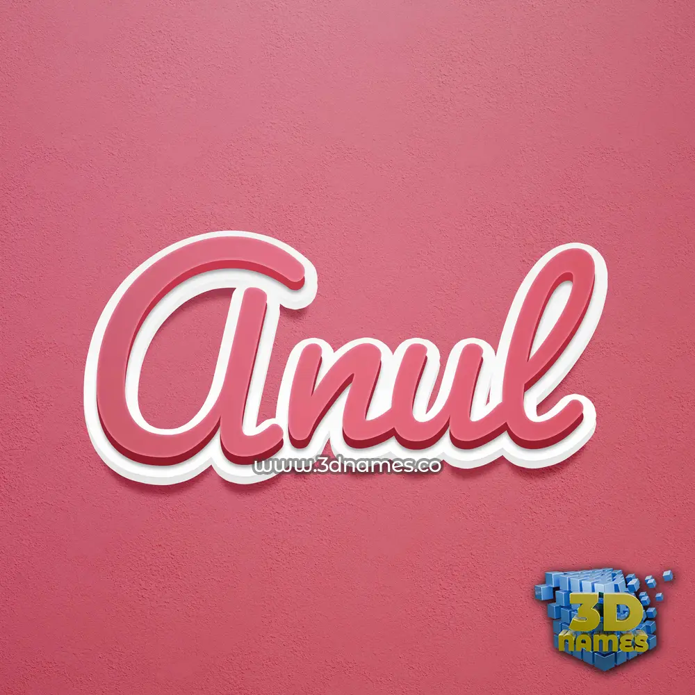 anul in Red Scribble style - 3D name wallpaper