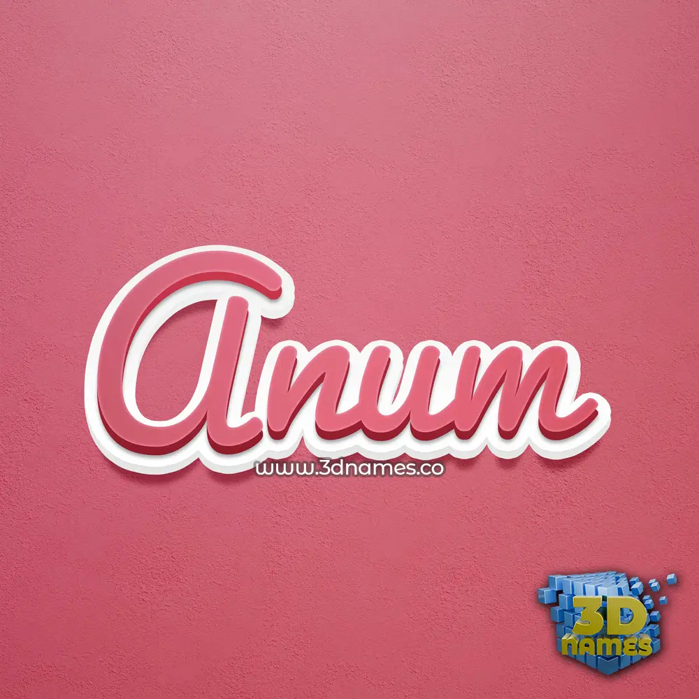 anum in Red Scribble style - 3D name wallpaper