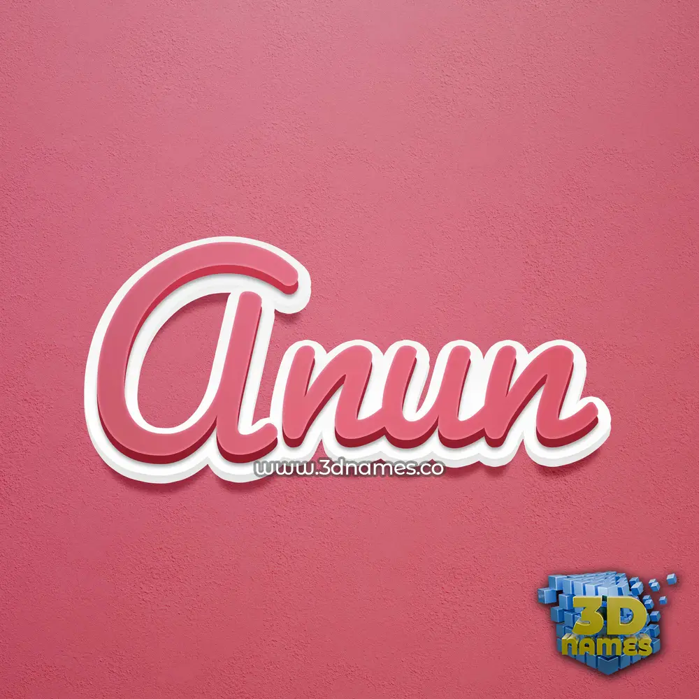 anun in Red Scribble style - 3D name wallpaper