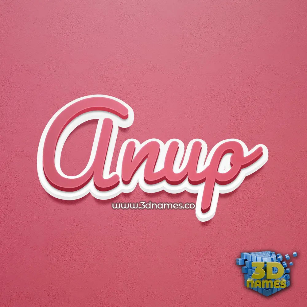 anup in Red Scribble style - 3D name wallpaper