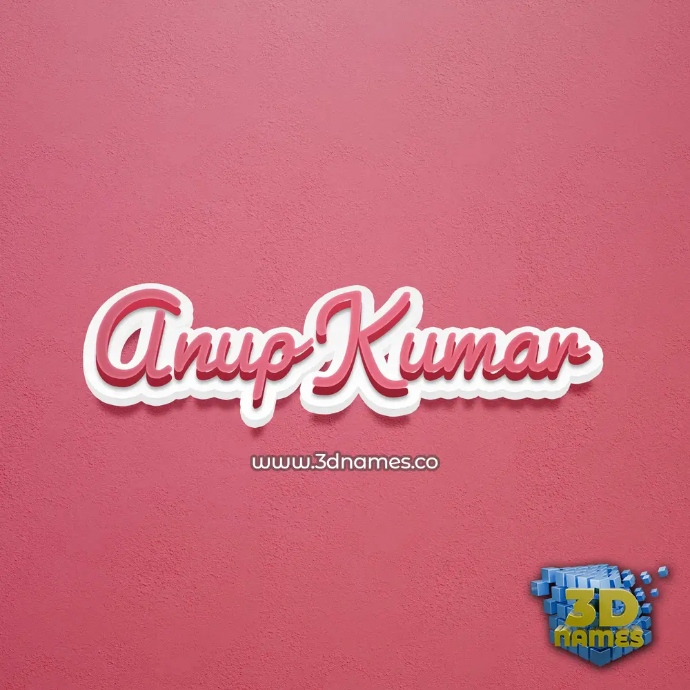 anup kumar in Red Scribble style - 3D name wallpaper