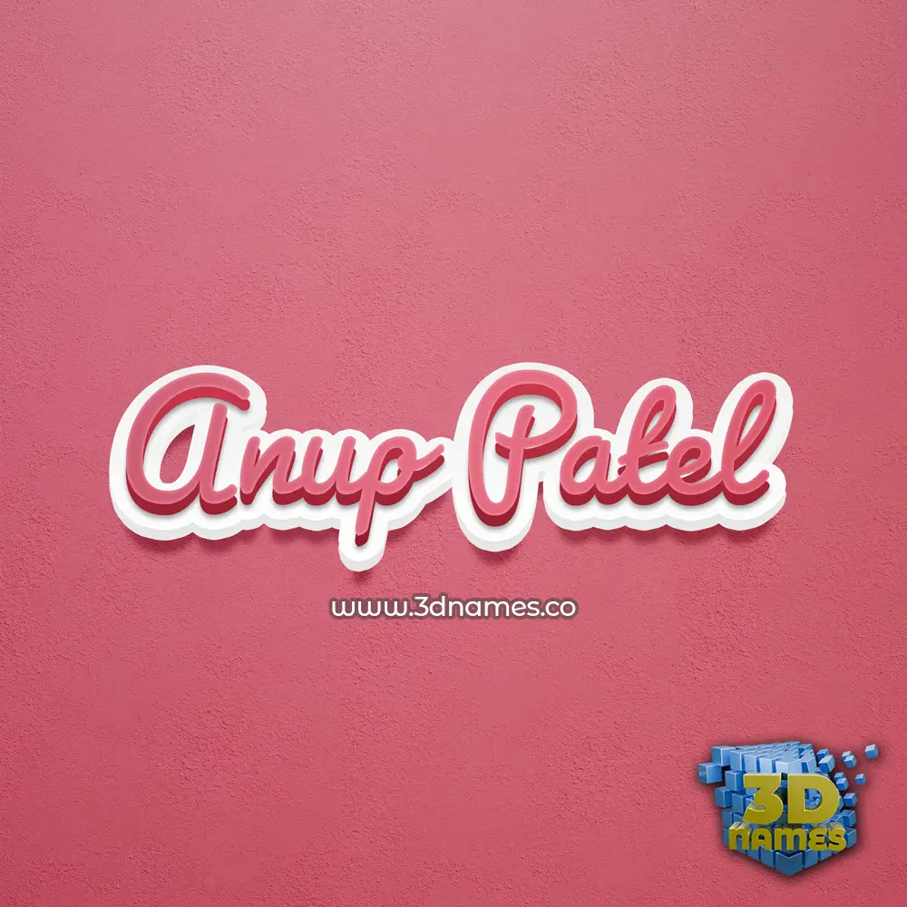 anup patel in Red Scribble style - 3D name wallpaper