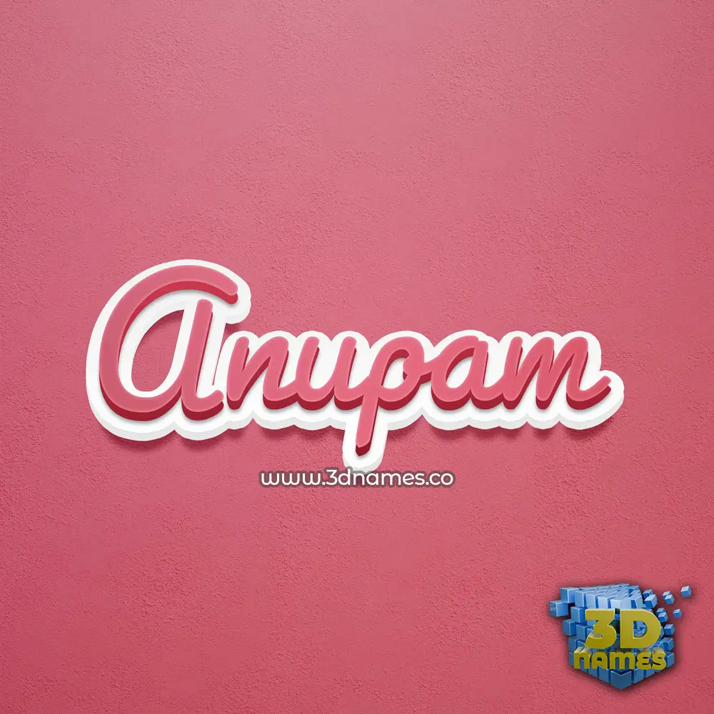 anupam in Red Scribble style - 3D name wallpaper