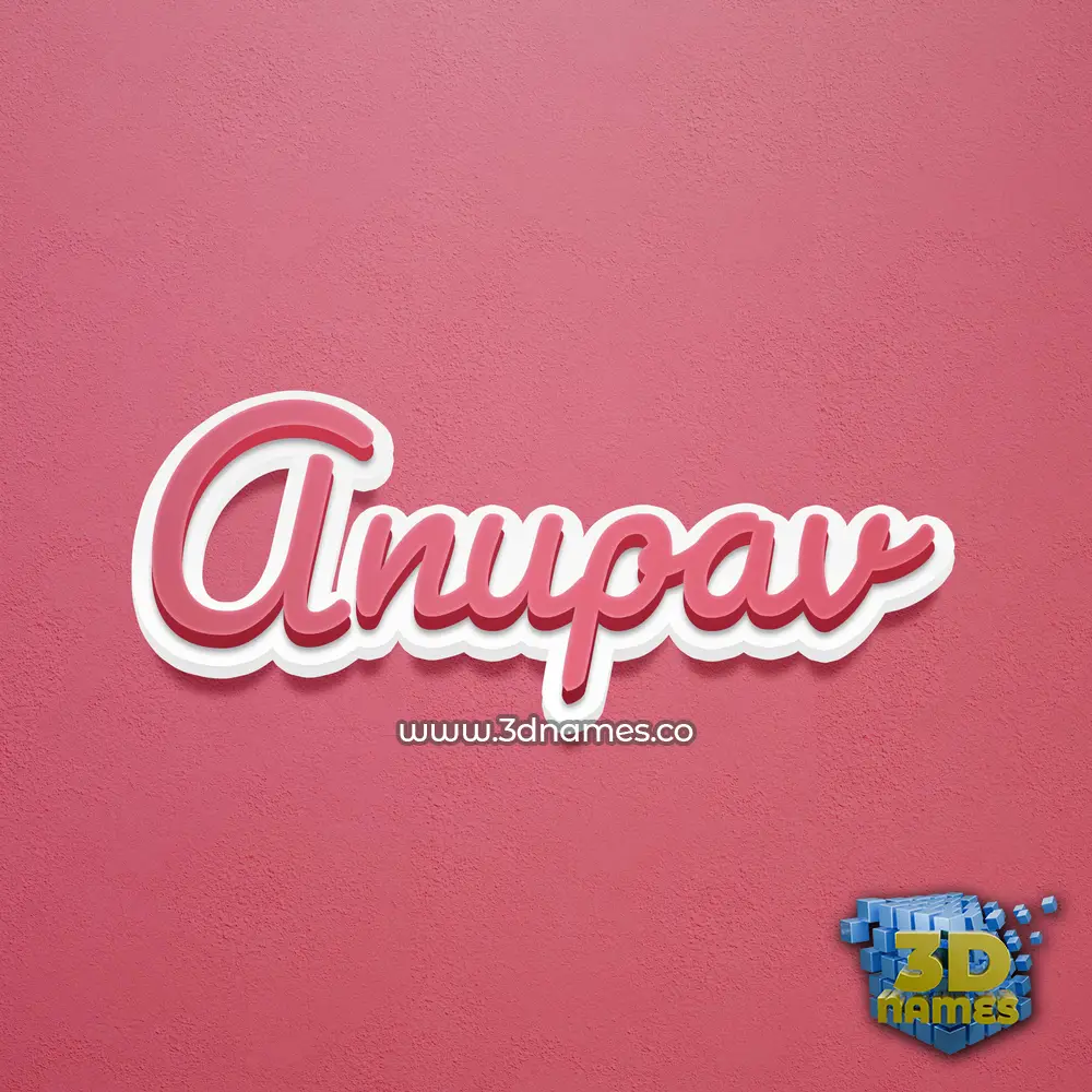 anupav in Red Scribble style - 3D name wallpaper
