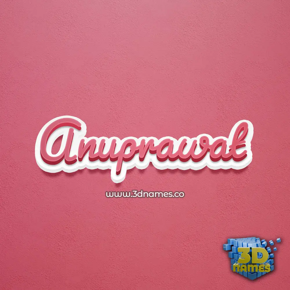 anuprawat in Red Scribble style - 3D name wallpaper