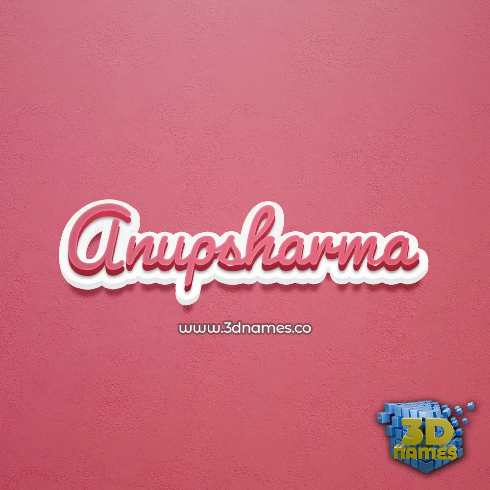 anupsharma in Red Scribble style - 3D name wallpaper