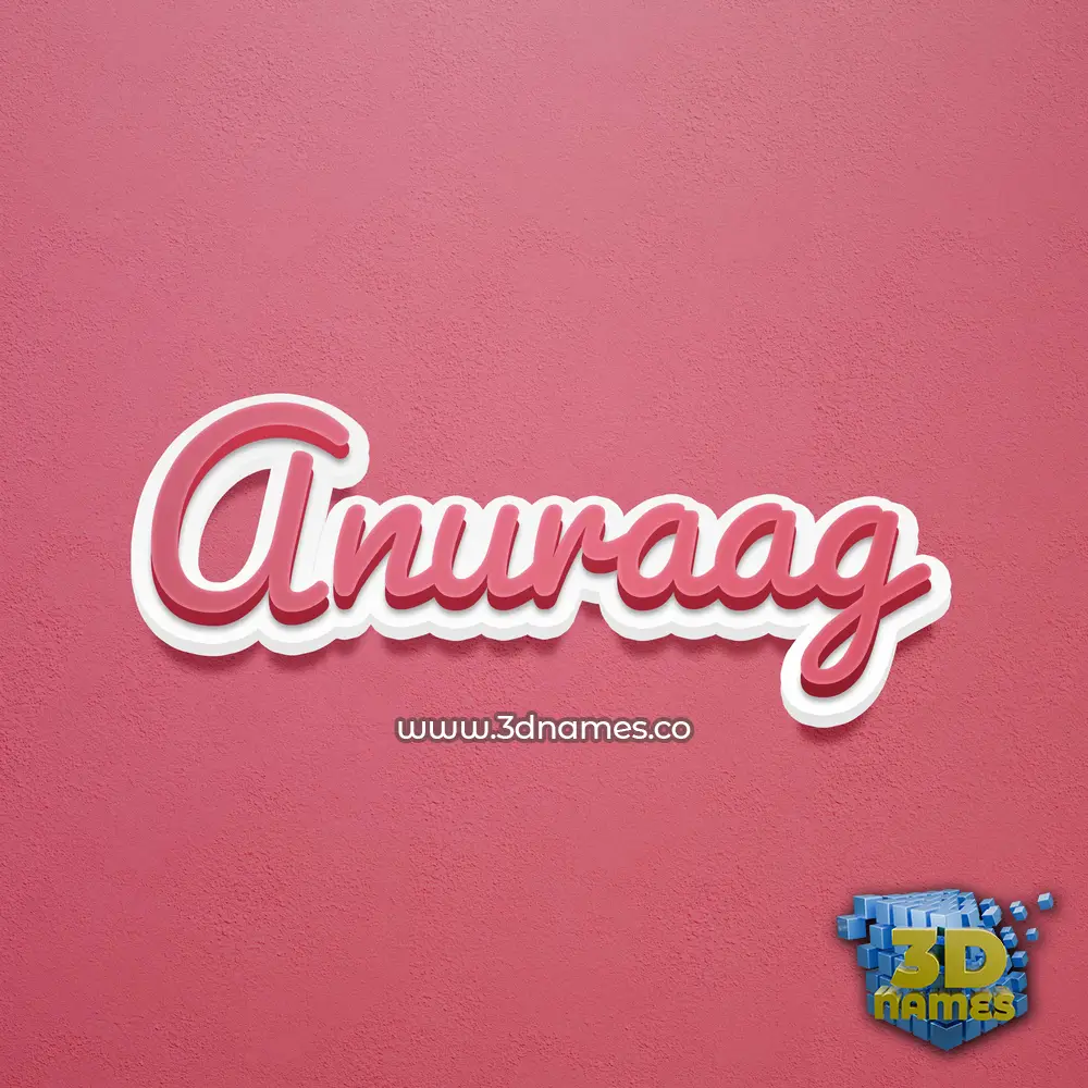 anuraag in Red Scribble style - 3D name wallpaper