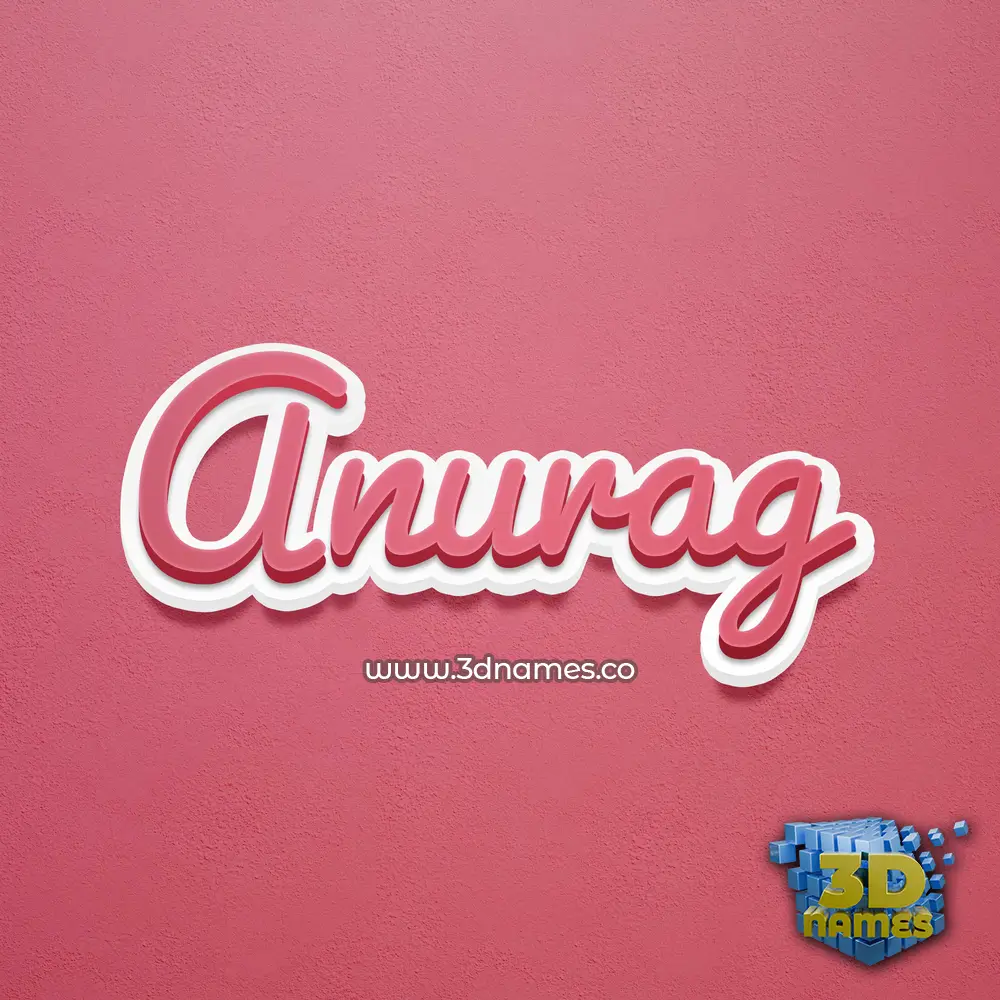 anurag in Red Scribble style - 3D name wallpaper
