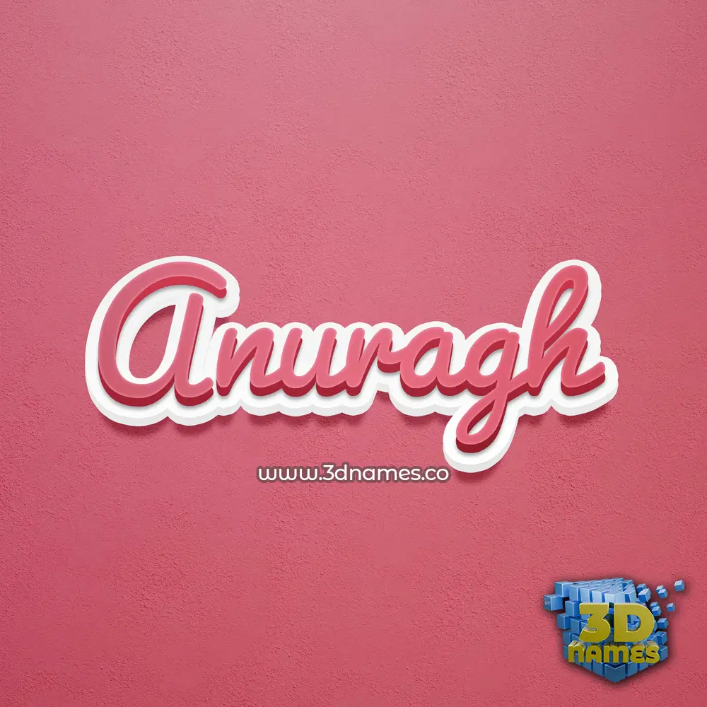 anuragh in Red Scribble style - 3D name wallpaper