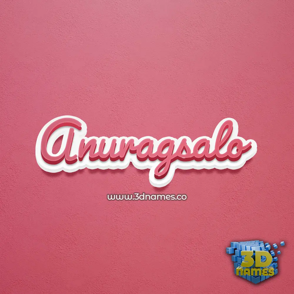 anuragsalo in Red Scribble style - 3D name wallpaper