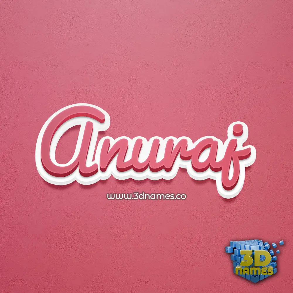 anuraj in Red Scribble style - 3D name wallpaper