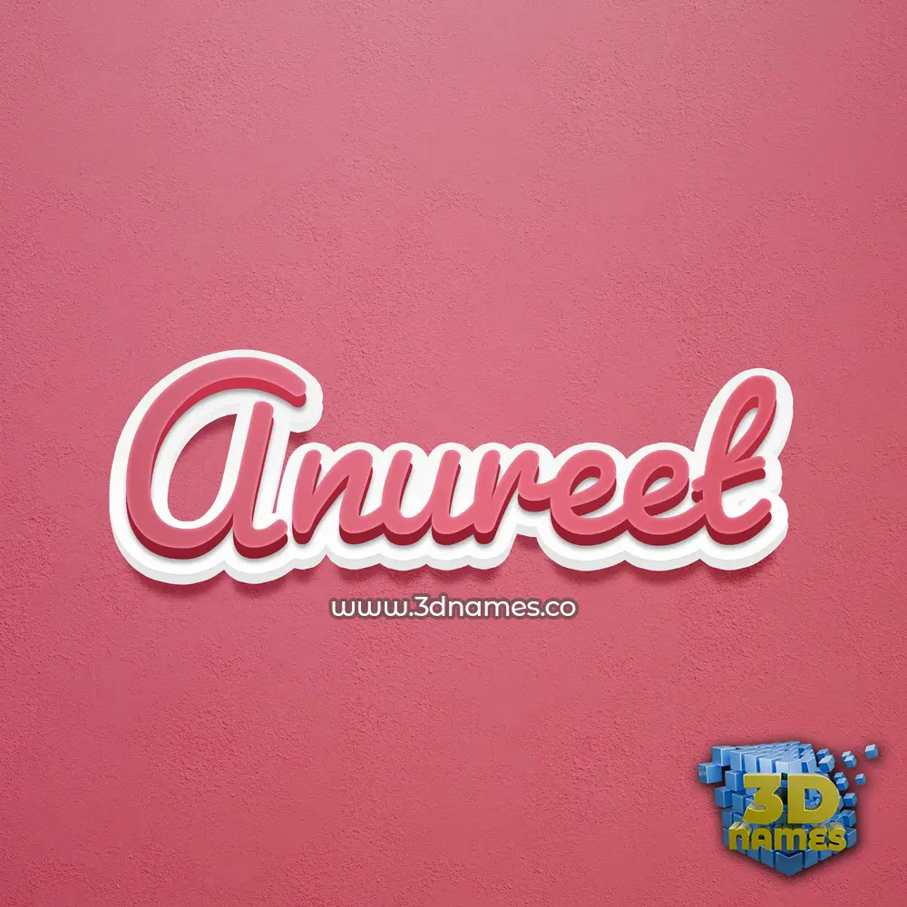 anureet in Red Scribble style - 3D name wallpaper