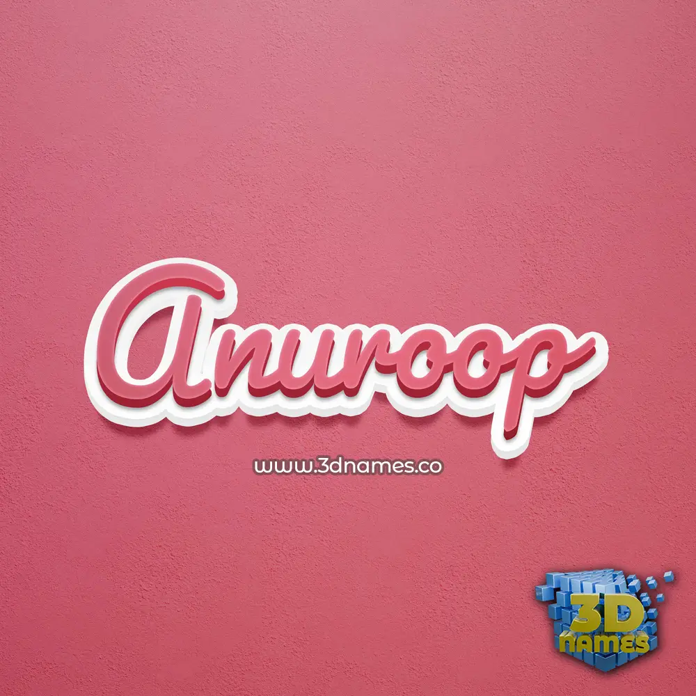 anuroop in Red Scribble style - 3D name wallpaper