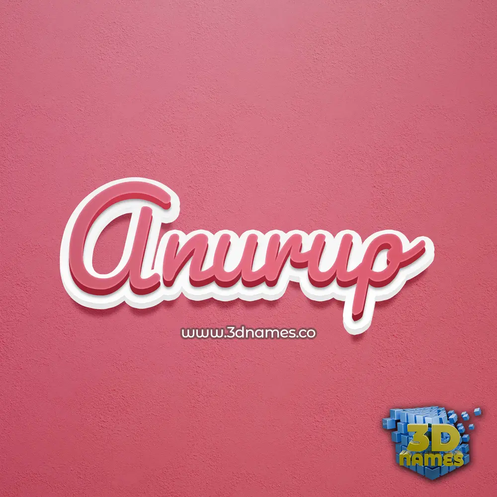 anurup in Red Scribble style - 3D name wallpaper