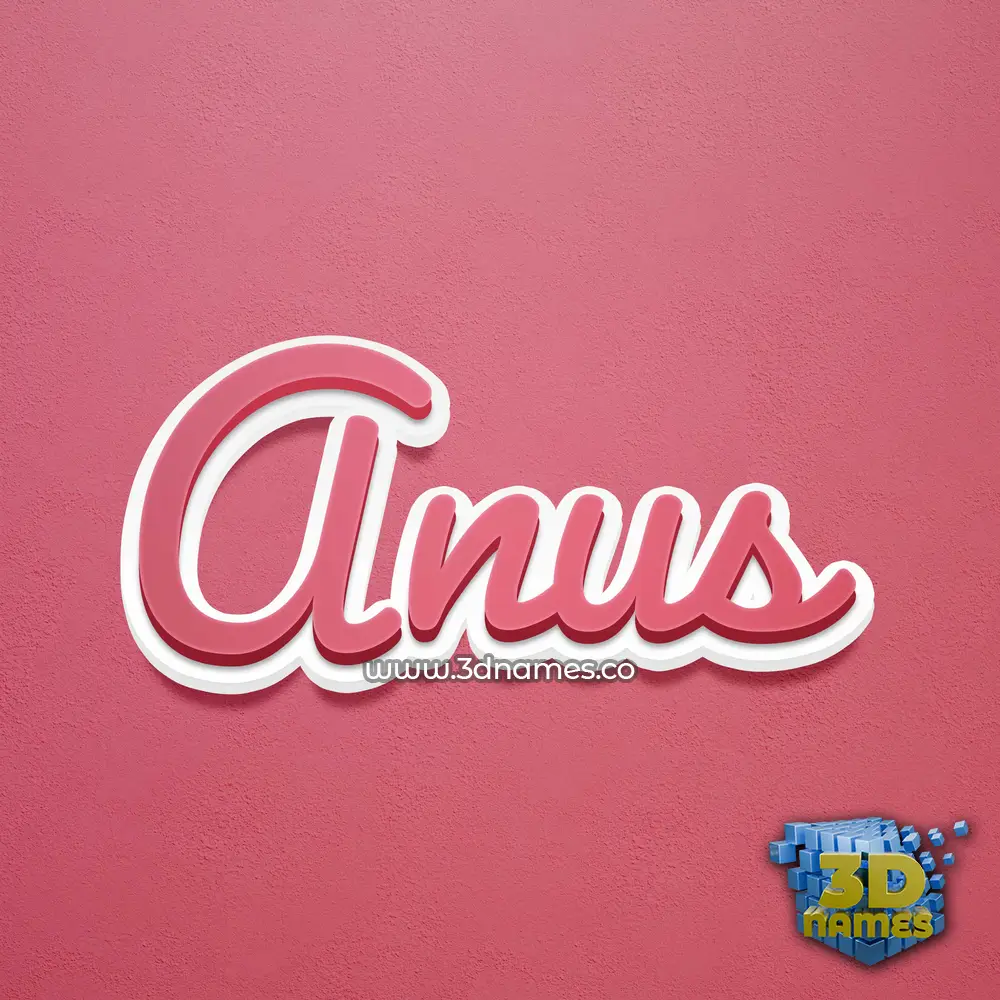 anus in Red Scribble style - 3D name wallpaper