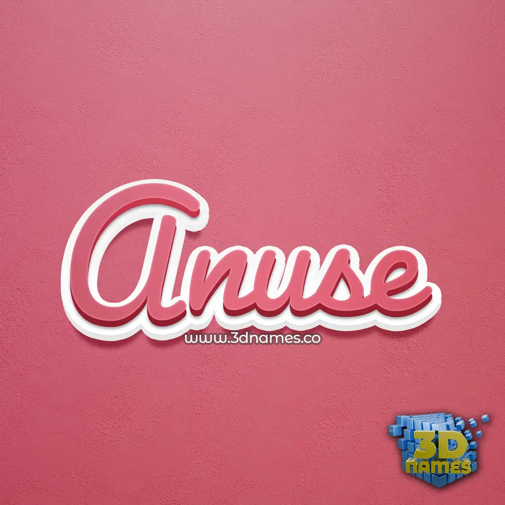 anuse in Red Scribble style - 3D name wallpaper