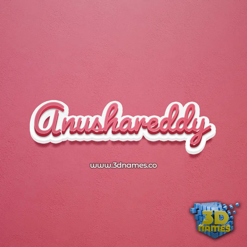 anushareddy in Red Scribble style - 3D name wallpaper