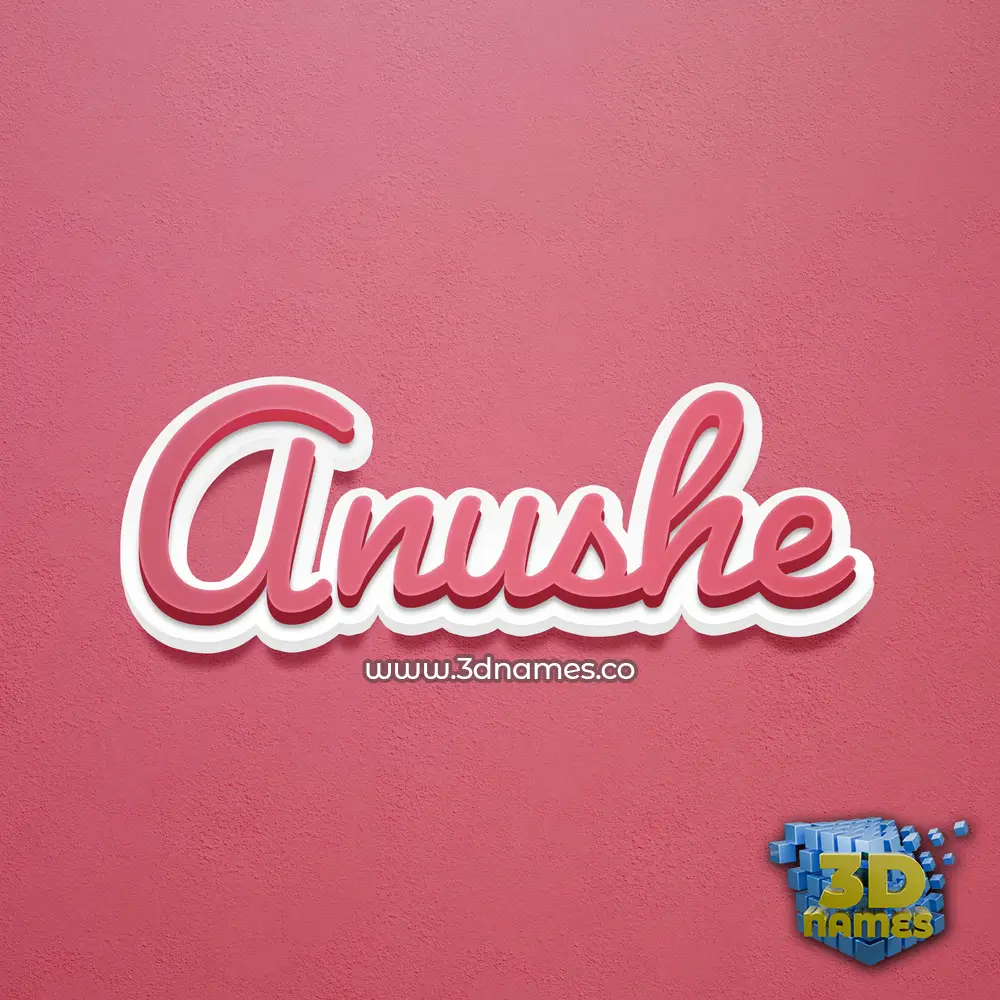 anushe in Red Scribble style - 3D name wallpaper