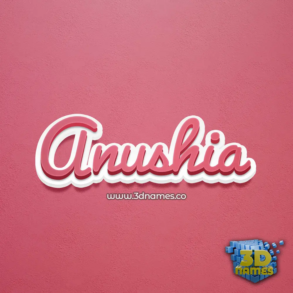 anushia in Red Scribble style - 3D name wallpaper