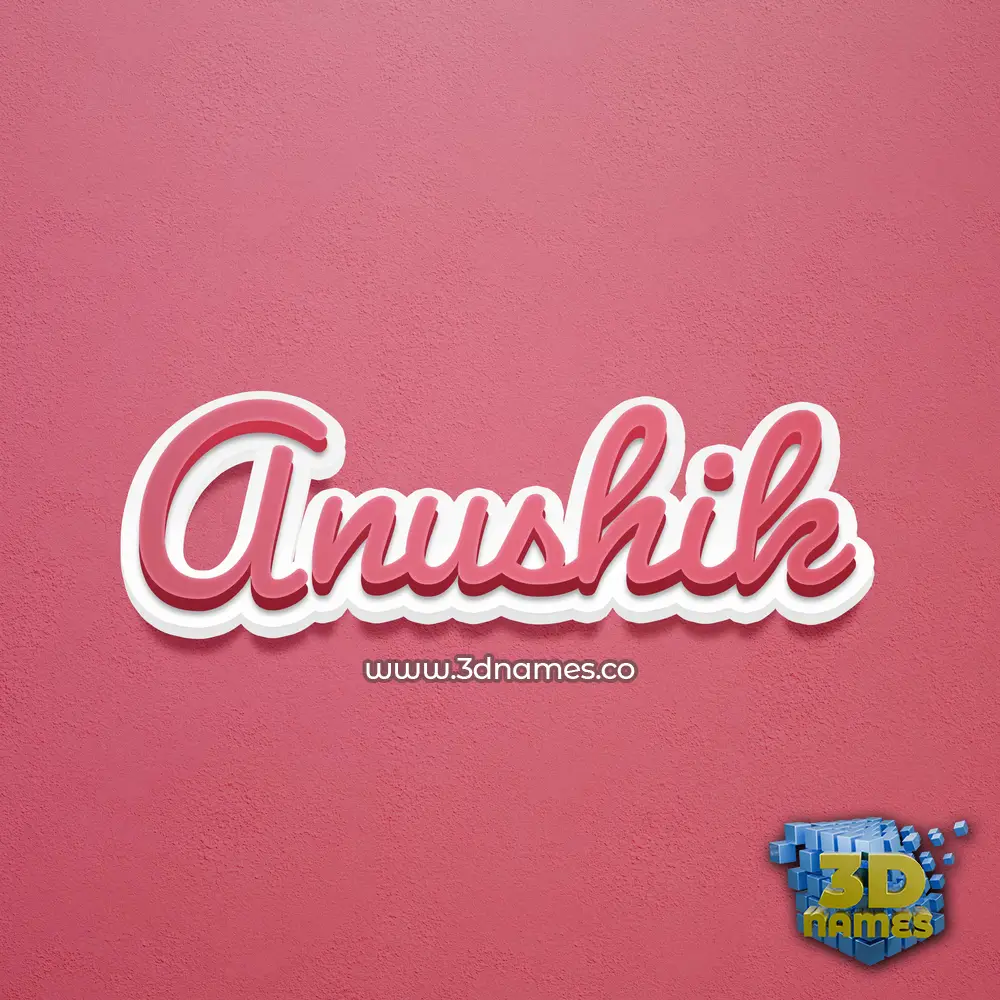 anushik in Red Scribble style - 3D name wallpaper