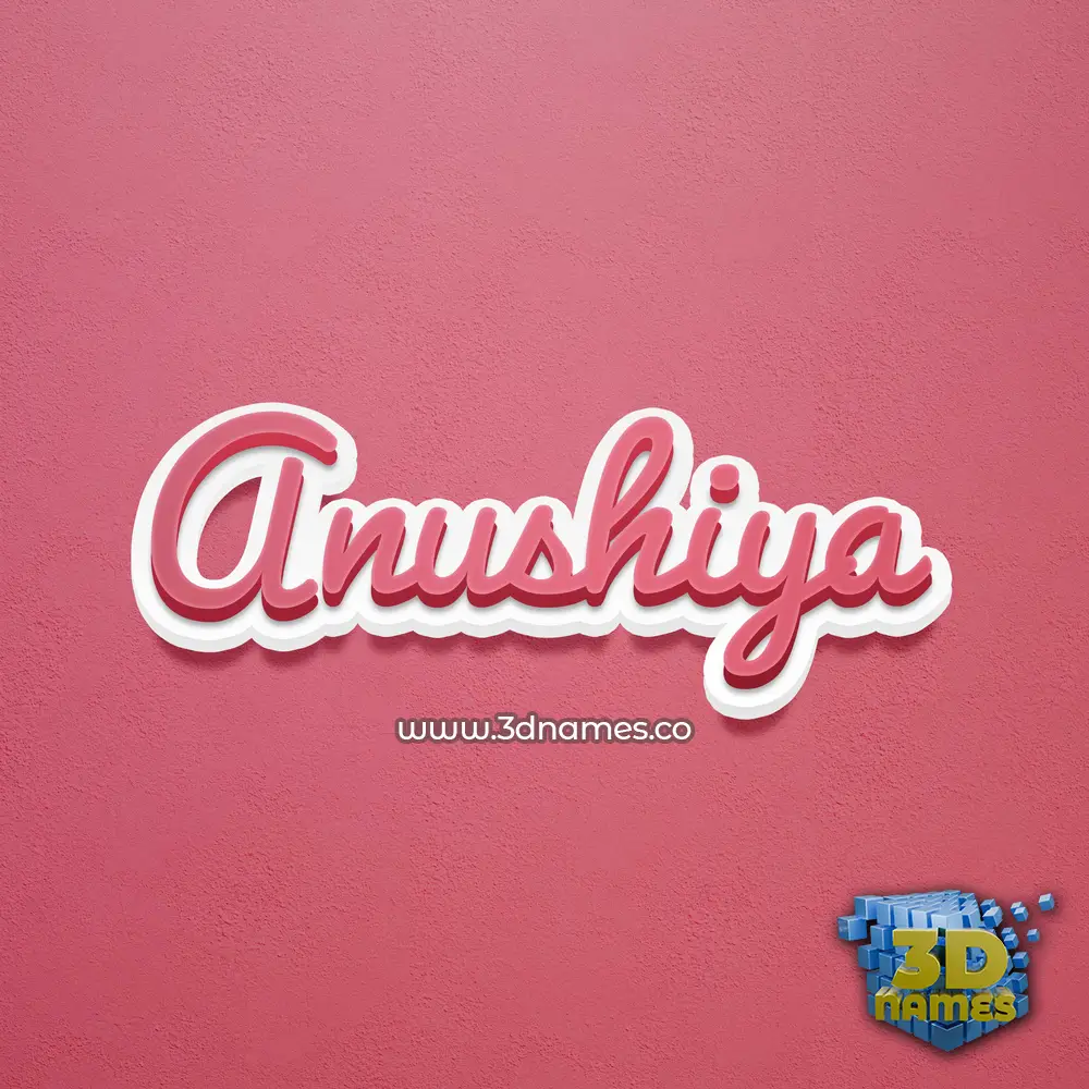 anushiya in Red Scribble style - 3D name wallpaper