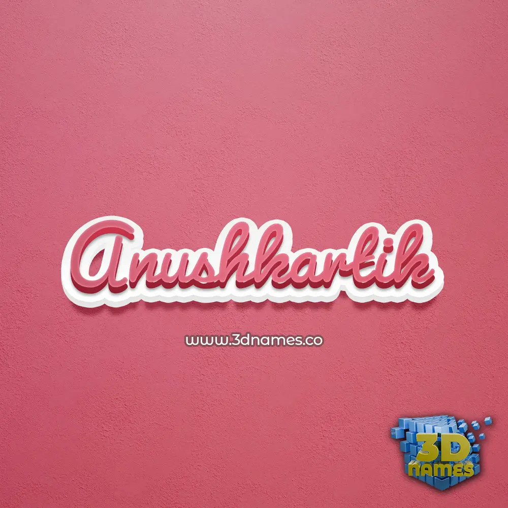 anushkartik in Red Scribble style - 3D name wallpaper