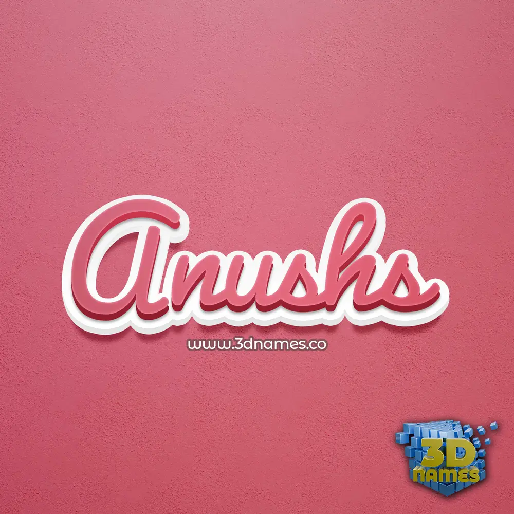anushs in Red Scribble style - 3D name wallpaper