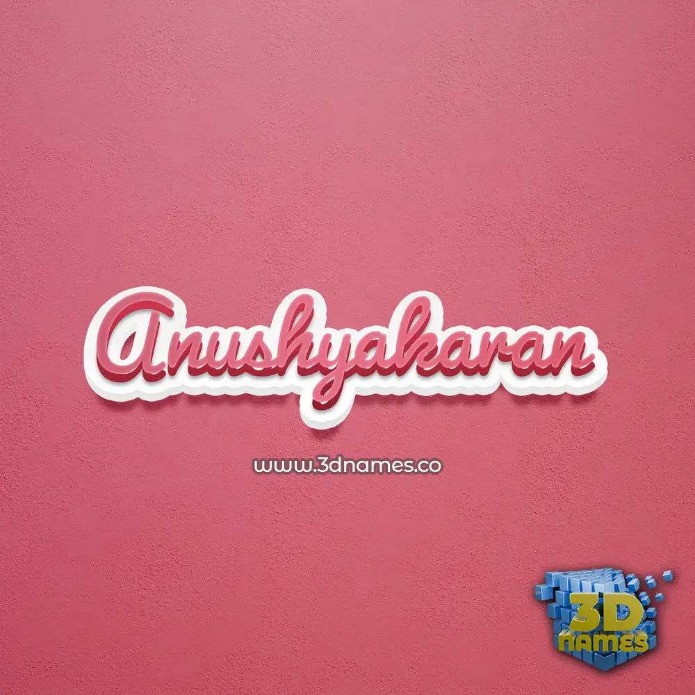 anushyakaran in Red Scribble style - 3D name wallpaper