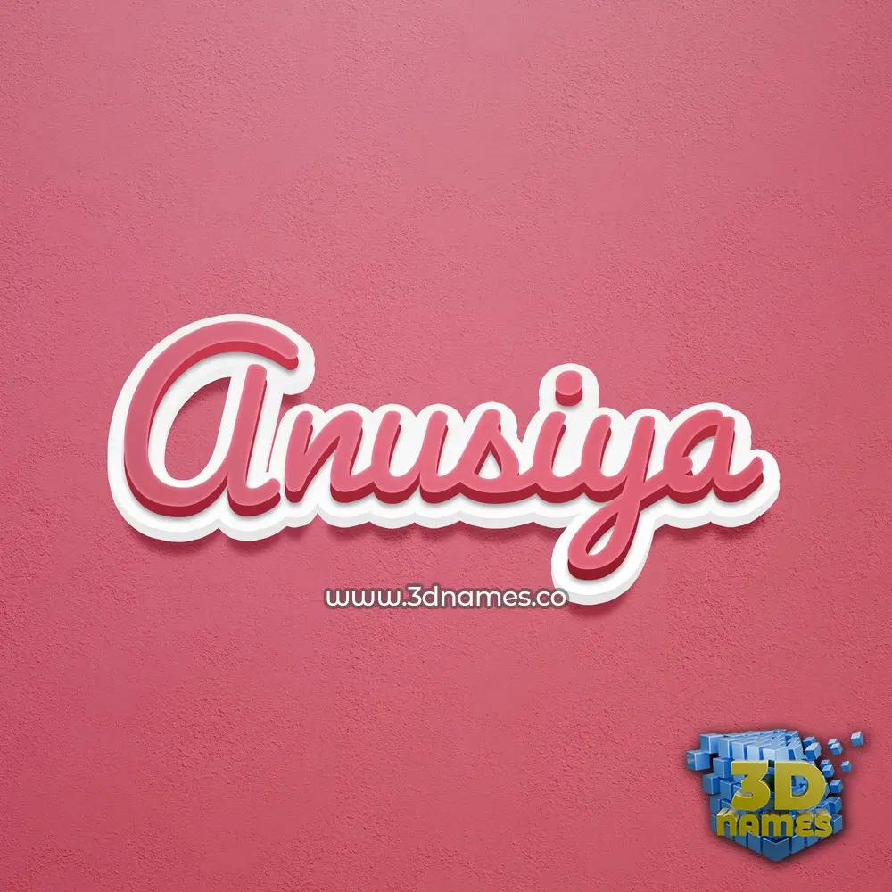 anusiya in Red Scribble style - 3D name wallpaper