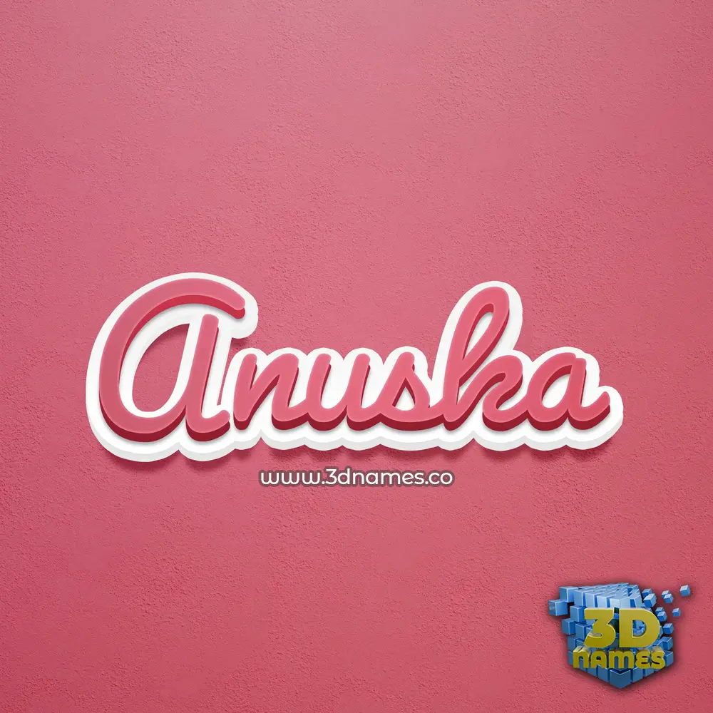 anuska in Red Scribble style - 3D name wallpaper