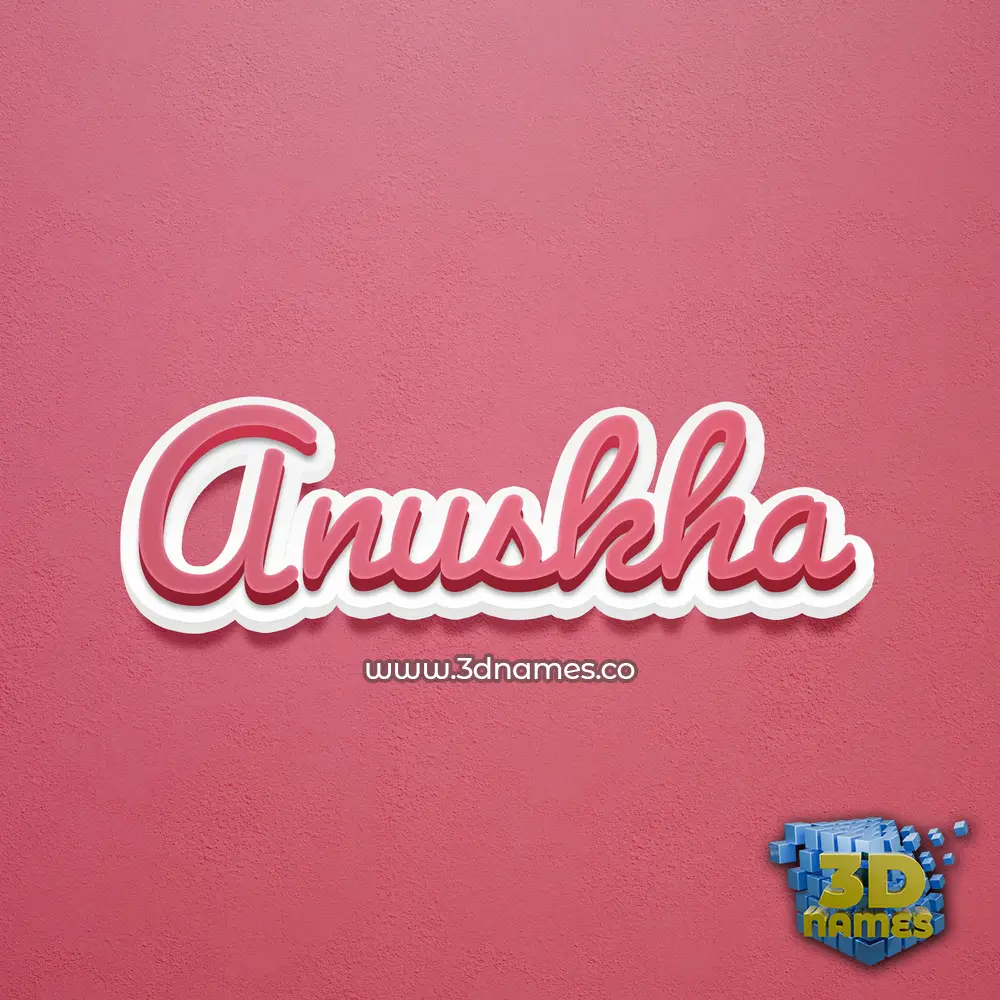 anuskha in Red Scribble style - 3D name wallpaper
