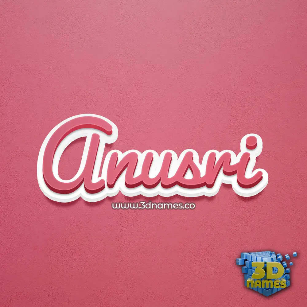 anusri in Red Scribble style - 3D name wallpaper