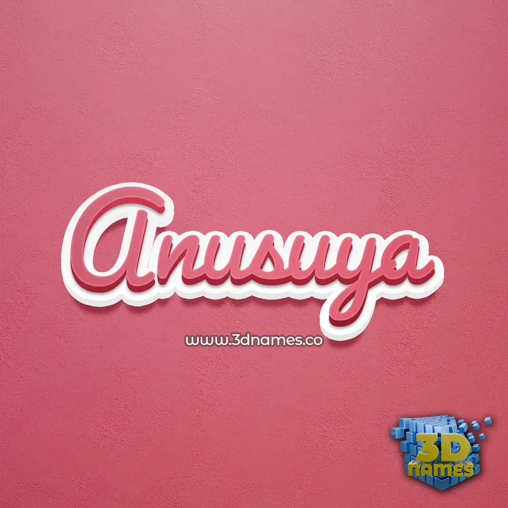 anusuya in Red Scribble style - 3D name wallpaper