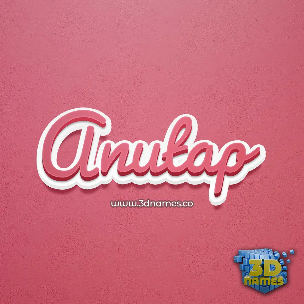 anutap in Red Scribble style - 3D name wallpaper