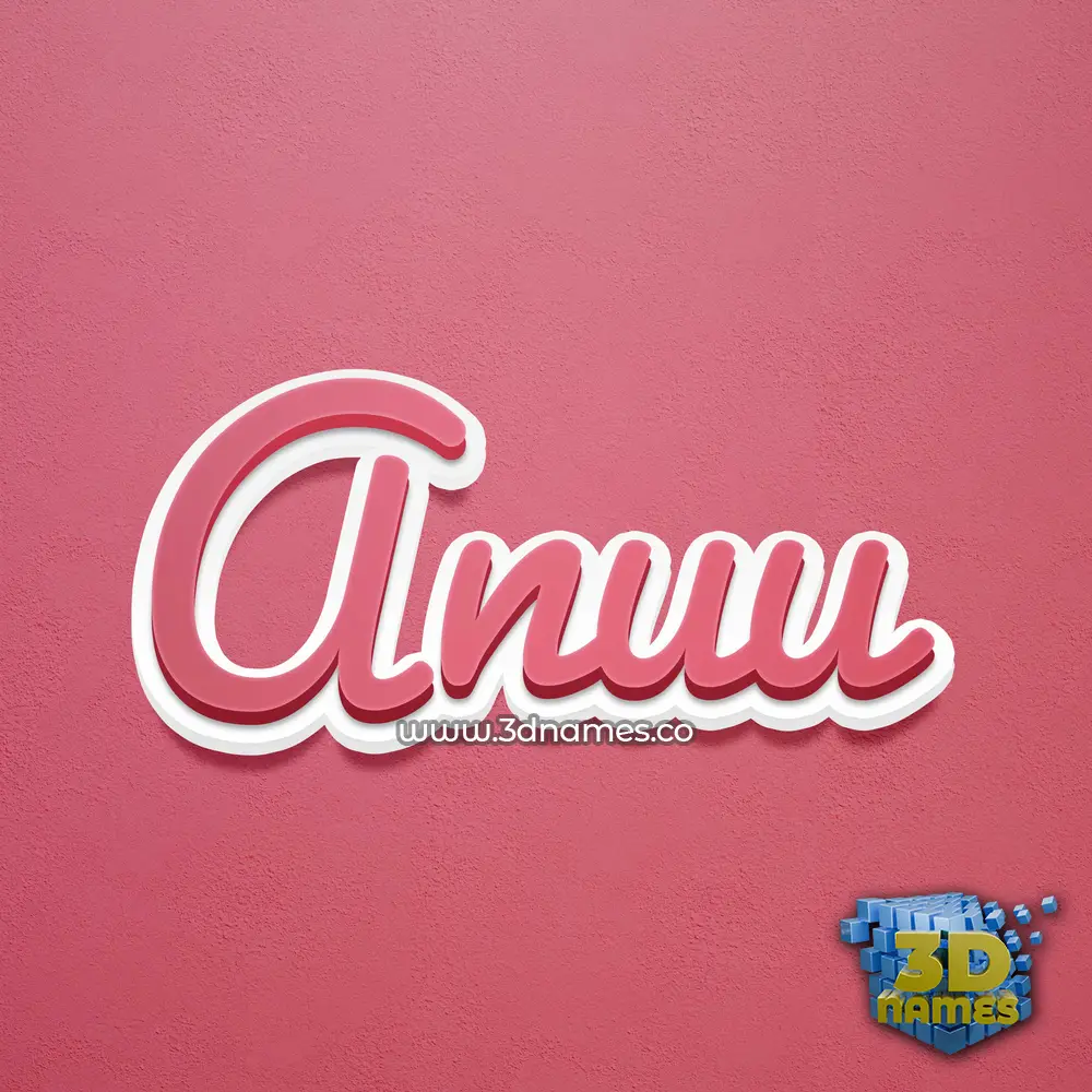 anuu in Red Scribble style - 3D name wallpaper