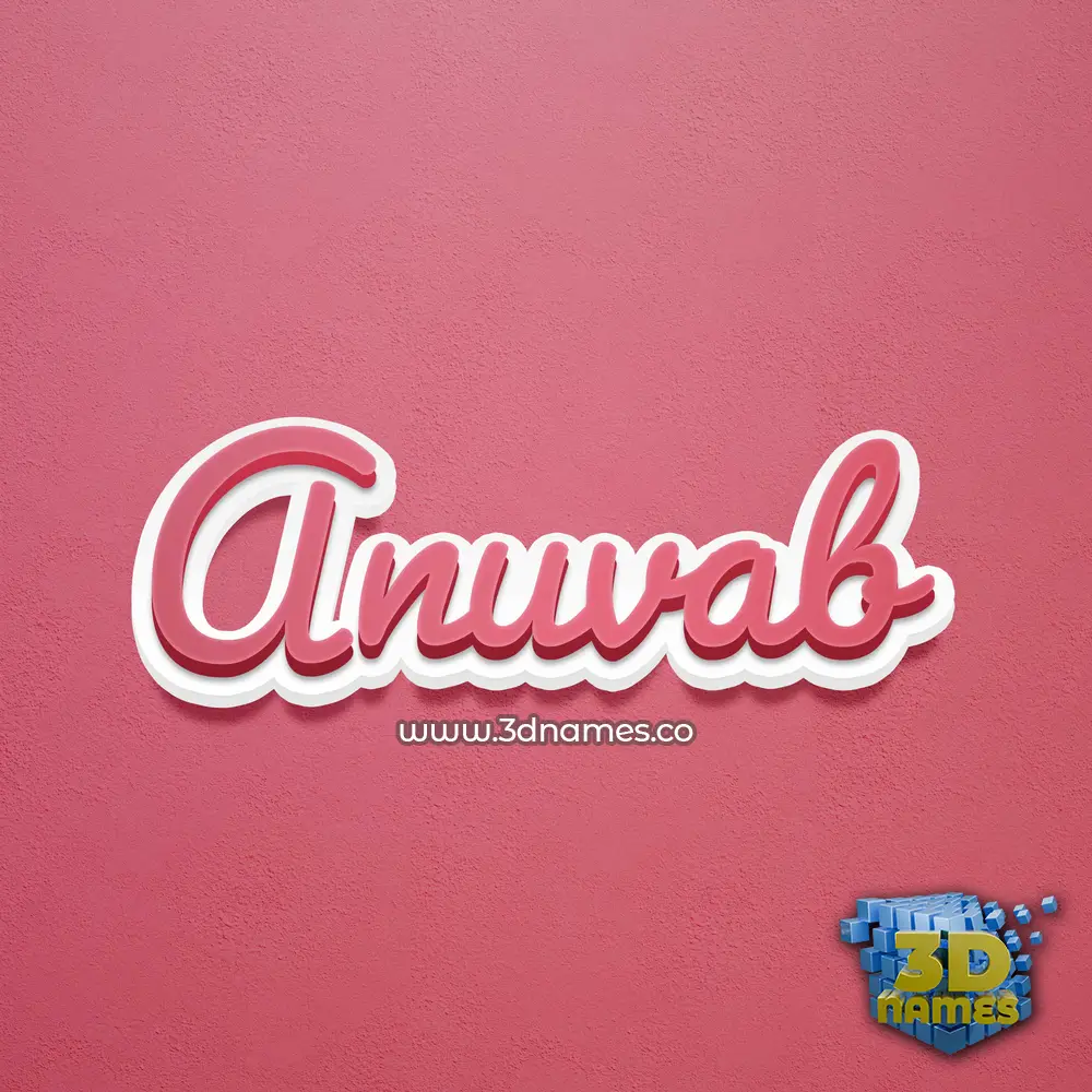 anuvab in Red Scribble style - 3D name wallpaper