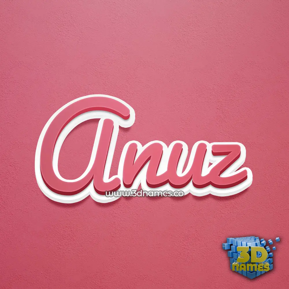 anuz in Red Scribble style - 3D name wallpaper