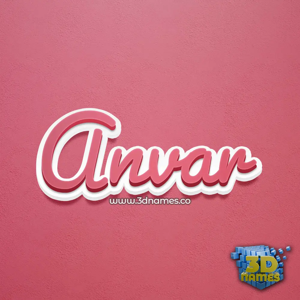 anvar in Red Scribble style - 3D name wallpaper