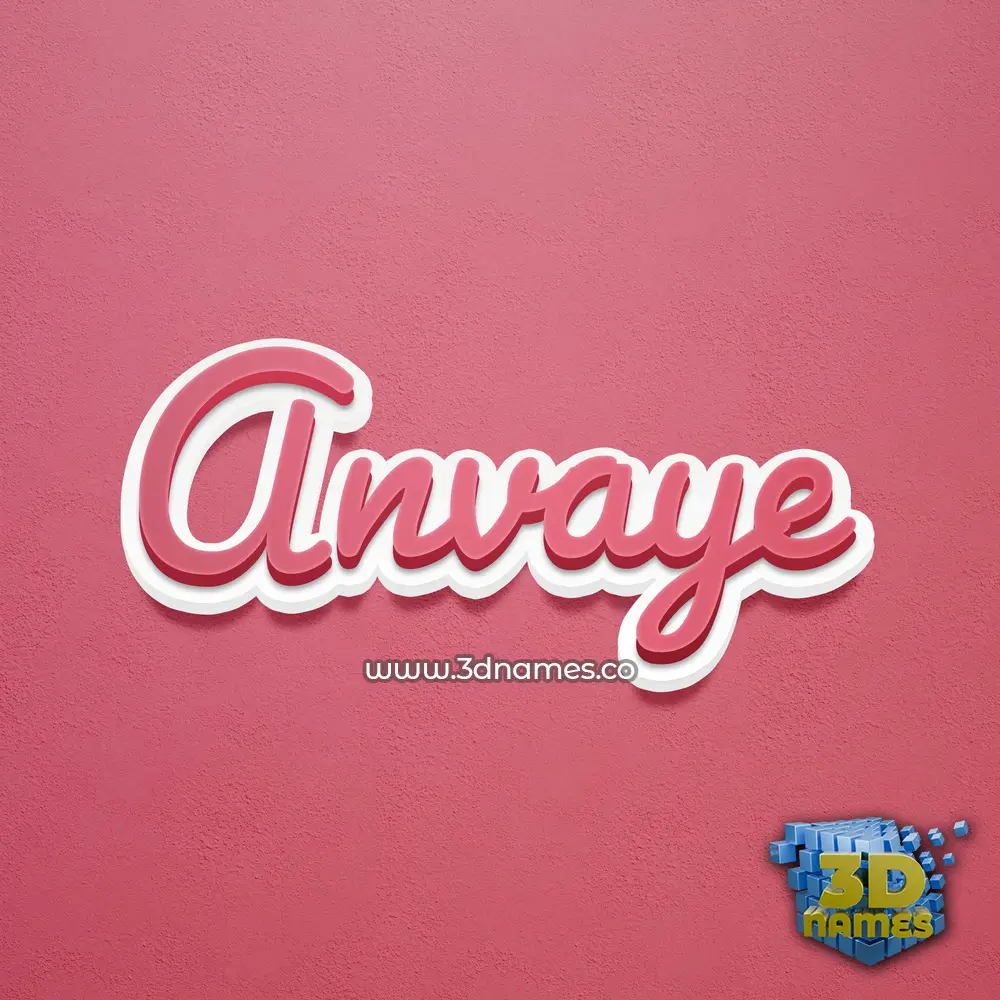 anvaye in Red Scribble style - 3D name wallpaper